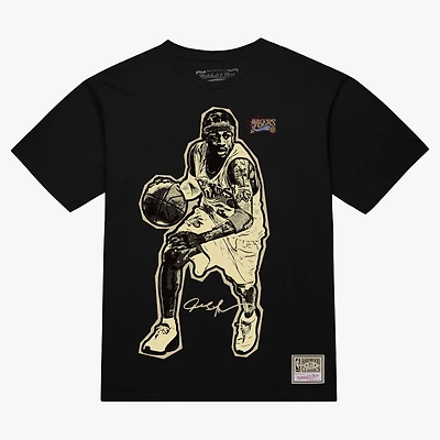 Unisex Mitchell & Ness Allen Iverson Black Philadelphia 76ers Blockbuster Player Graphic T-Shirt