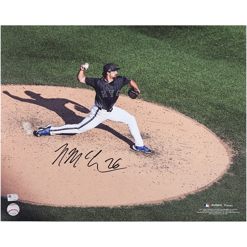 Nolan McLean New York Mets Autographed 16" x 20" MLB Debut Pitching Photograph