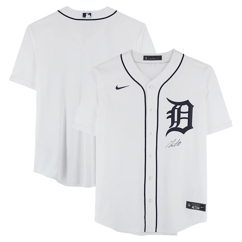 Max Clark Detroit Tigers Autographed White Nike Replica Jersey