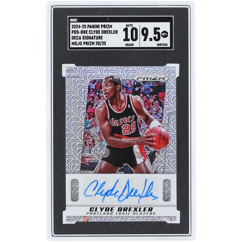Clyde Drexler Portland Trail Blazers Autographed 2024-25 Panini Prizm Deca Mojo Prizm #PDS-DRE #20/25 SGC Authenticated 9.5/10 Card