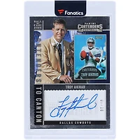 Troy Aikman Dallas Cowboys Autographed 2020 Panini Contenders Gold Contenders To Canton #CCA-TAI #6/10 Card