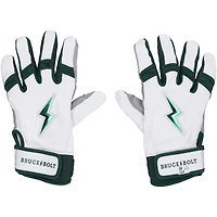 Jarren Duran Boston Red Sox Game-Used White/Green Bruce Bolt Batting Gloves vs. Baltimore Orioles on May 24, 2025 - Game One of Doubleheader