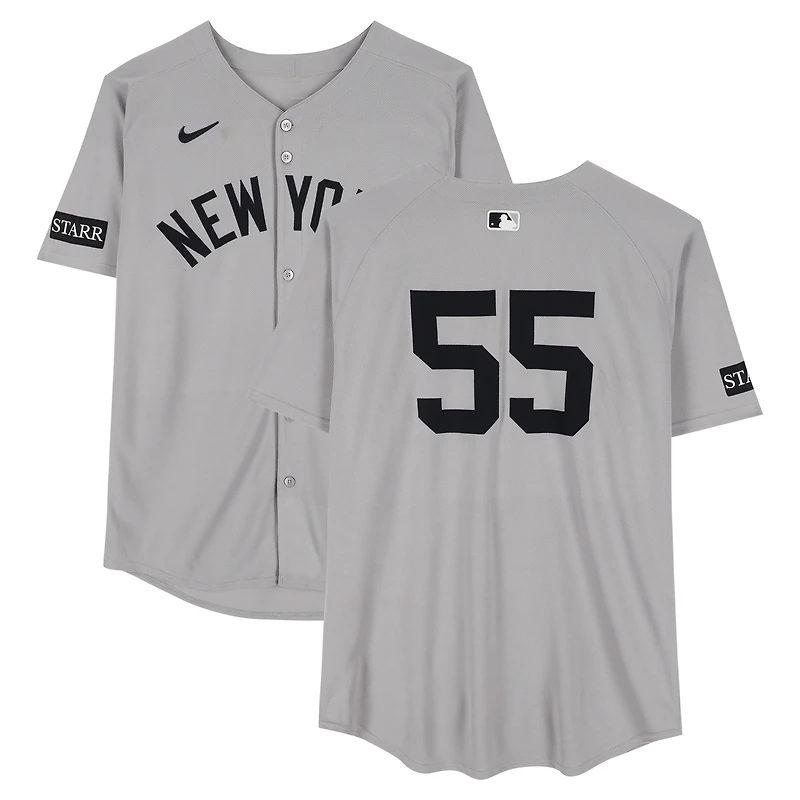 Carlos Rodón New York Yankees Game-Used #55 Gray Nike Jersey vs. Houston Astros on September 4, 2025