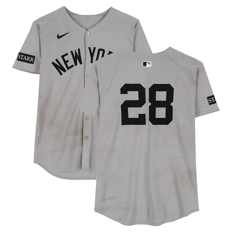 Austin Wells New York Yankees Game-Used #28 Gray Nike Jersey vs. Houston Astros on September 4, 2025