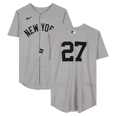 Giancarlo Stanton New York Yankees Game-Used #27 Gray Nike Jersey vs. Houston Astros on September 4, 2025