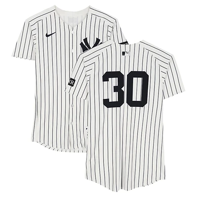 Luke Weaver New York Yankees Player-Worn #30 White Pinstripe Nike Jersey vs. Detroit Tigers on September 11, 2025