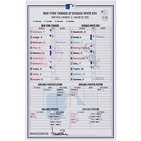 New York Yankees Game-Used Lineup Card vs. Chicago White Sox on August 29, 2025
