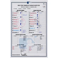 New York Yankees Game-Used Lineup Card vs. Chicago White Sox on August 30, 2025