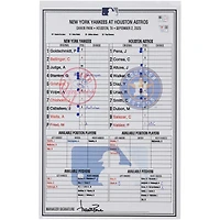 New York Yankees Game-Used Lineup Card vs. Houston Astros on September 2, 2025