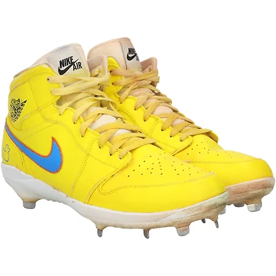 Jarren Duran Boston Red Sox Game-Used Gold Jordan Brand Cleats vs. Miami Marlins on August 16, 2025