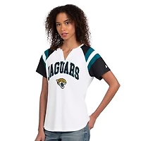 Women's Starter  White Jacksonville Jaguars Game On Notch Neck T-Shirt