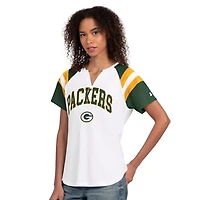 Women's Starter  White Green Bay Packers Game On Notch Neck T-Shirt