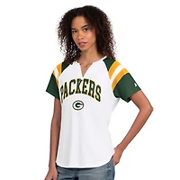 Women's Starter  White Green Bay Packers Game On Notch Neck T-Shirt