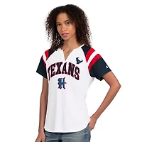 Women's Starter  White Houston Texans Game On Notch Neck T-Shirt