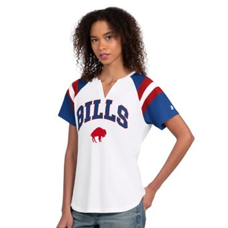 Women's Starter White Buffalo Bills Game On Notch Neck T-Shirt
