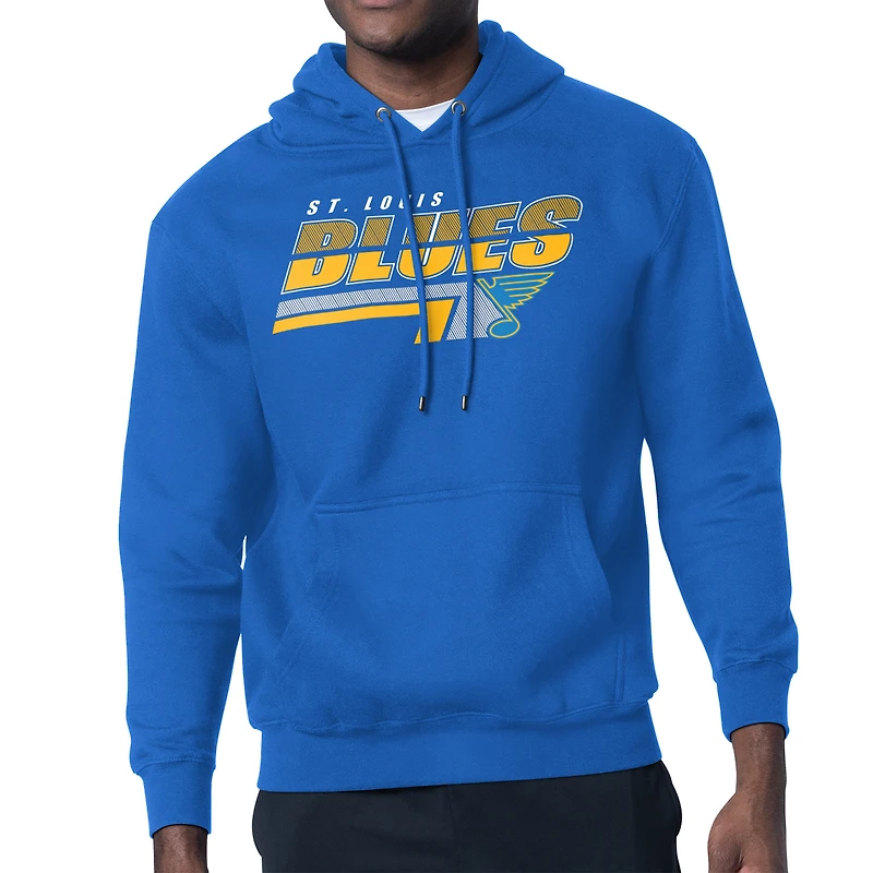 Men's Starter Blue St. Louis Blues Logo Push Fleece Hoodie