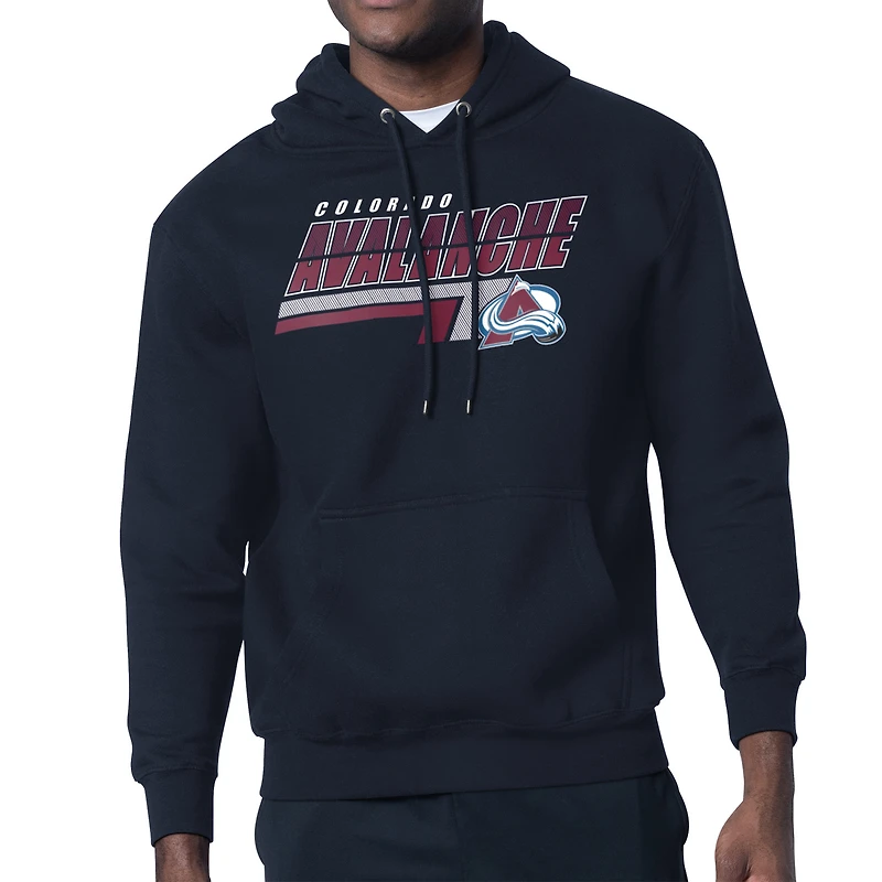 Men's Starter Navy Colorado Avalanche Logo Push Fleece Hoodie
