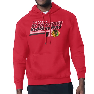 Men's Starter Red Chicago Blackhawks Logo Push Fleece Hoodie