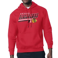 Men's Starter Red Chicago Blackhawks Logo Push Fleece Hoodie
