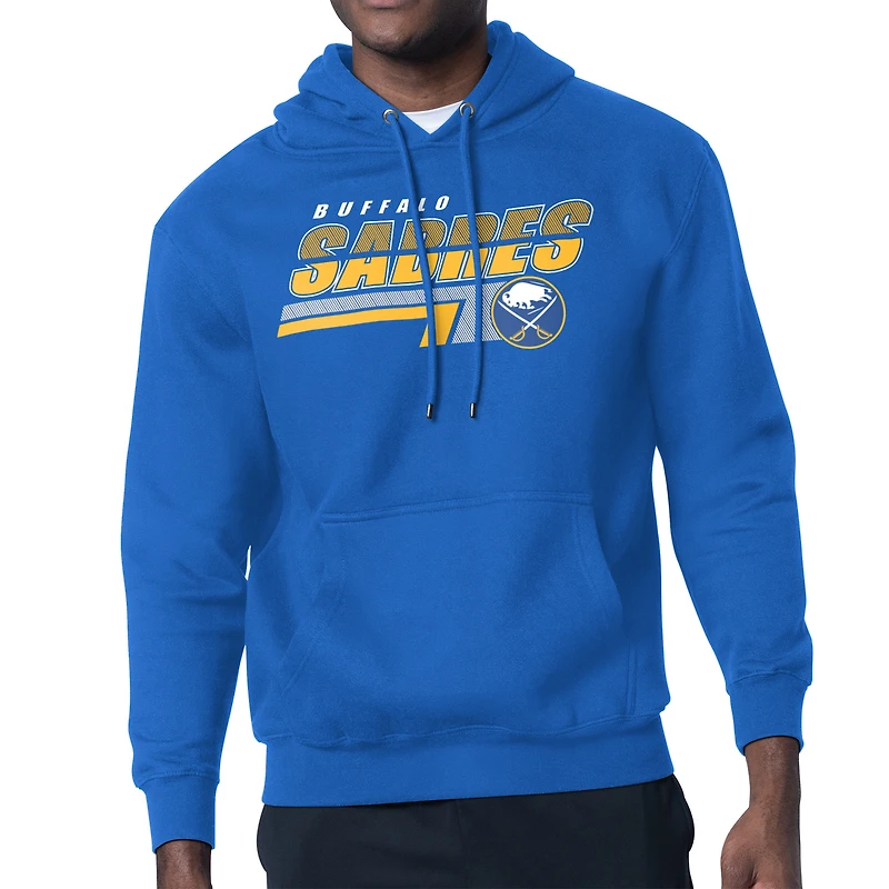 Men's Starter Royal Buffalo Sabres Logo Push Fleece Hoodie