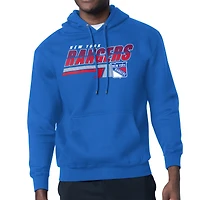 Men's Starter Royal New York Rangers Logo Push Fleece Hoodie