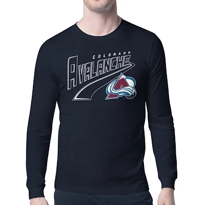 Men's Starter Navy Colorado Avalanche Modern Tailsweep Long Sleeve T-Shirt