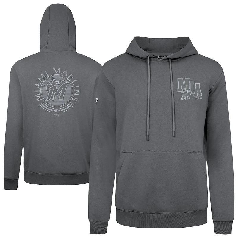 Men's Levelwear Gray Miami Marlins Podium Grain Hoodie
