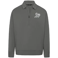 Men's Levelwear Gray Athletics Luxe Signature Quarter-Zip Chenille Logo Tri-Blend Sweatshirt