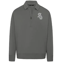 Men's Levelwear Gray Chicago White Sox Luxe Signature Quarter-Zip Chenille Logo Tri-Blend Sweatshirt