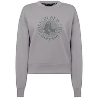 Men's Levelwear Gray Boston Red Sox Luxe Signature Quarter-Zip Chenille Logo Tri-Blend Sweatshirt