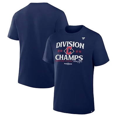 Men's Fanatics Navy Cleveland Guardians 2025 AL Central Division Champions Big & Tall Locker Room T-Shirt