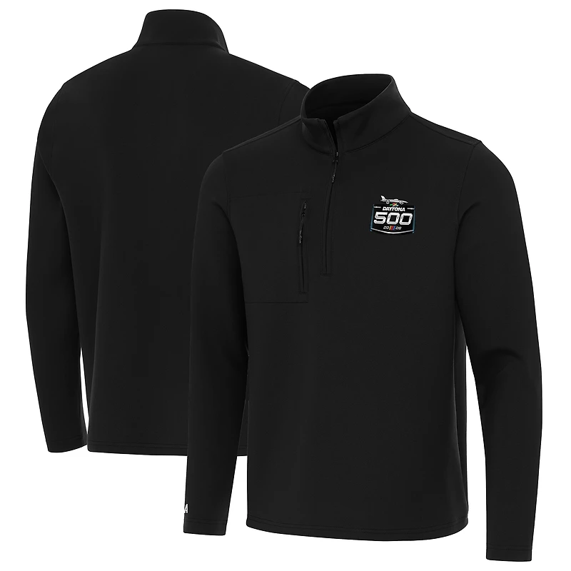 Men's Antigua Black 2026 Daytona 500 Insider Quarter-Zip Pullover