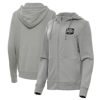 Women's Antigua Heather Gray 2026 Daytona 500 Seeker Full-Zip Hoodie Jacket
