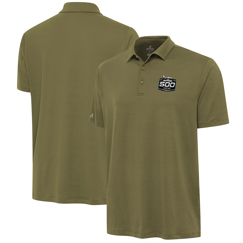 Men's Antigua Olive 2026 Daytona 500 Reprocess Polo
