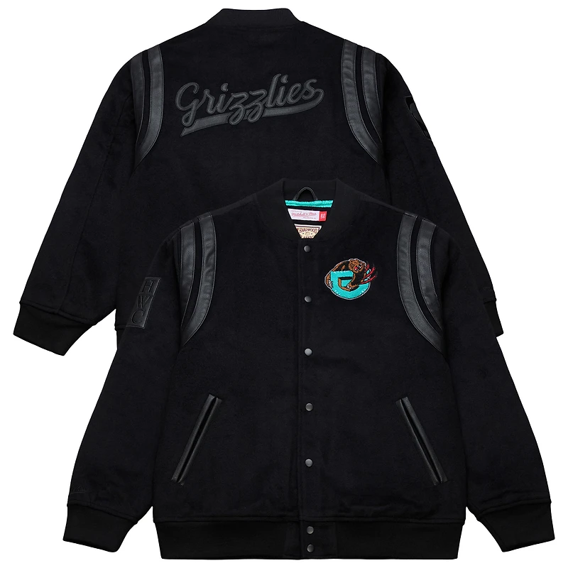 Men's Mitchell & Ness Black Memphis Grizzlies Hardwood Classics Nights Walk the Tunnel Full-Snap Varsity Jacket