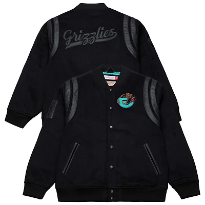 Men's Mitchell & Ness  Black Memphis Grizzlies Hardwood Classics Nights Walk the Tunnel Full-Snap Varsity Jacket