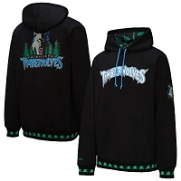 Men's Mitchell & Ness  Black Minnesota Timberwolves Hardwood Classics Nights Playmaker Fleece Hoodie