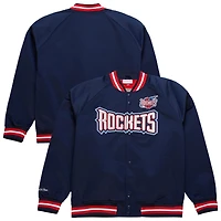 Men's Mitchell & Ness  Navy Houston Rockets Lightweight Raglan Full-Snap Jacket