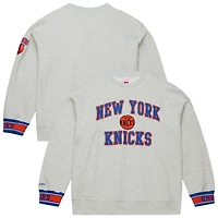 Men's Mitchell & Ness  Heather Gray New York Knicks Team Celebration Sweatshirt