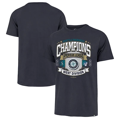 Men's '47  Navy Seattle Mariners 2025 AL West Division Champions Franklin T-Shirt