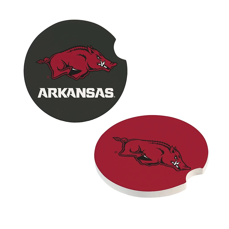 Arkansas Razorbacks Ceramic Car Coaster Four-Piece Set