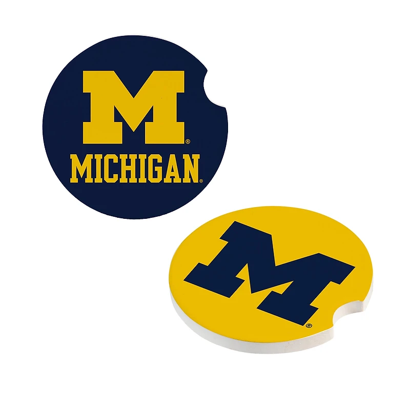 Michigan Wolverines Ceramic Car Coaster Four-Piece Set