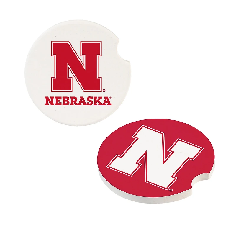 Nebraska Huskers Ceramic Car Coaster Four-Piece Set