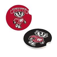 Wisconsin Badgers Ceramic Car Coaster Four-Piece Set