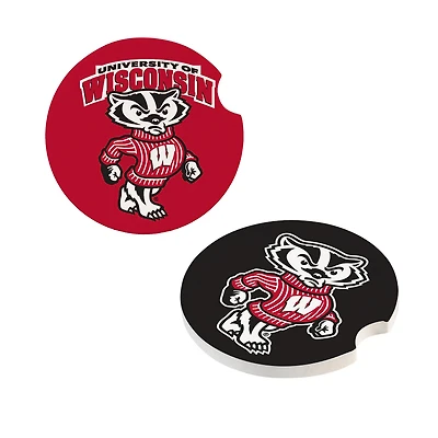 Wisconsin Badgers Ceramic Car Coaster Four-Piece Set