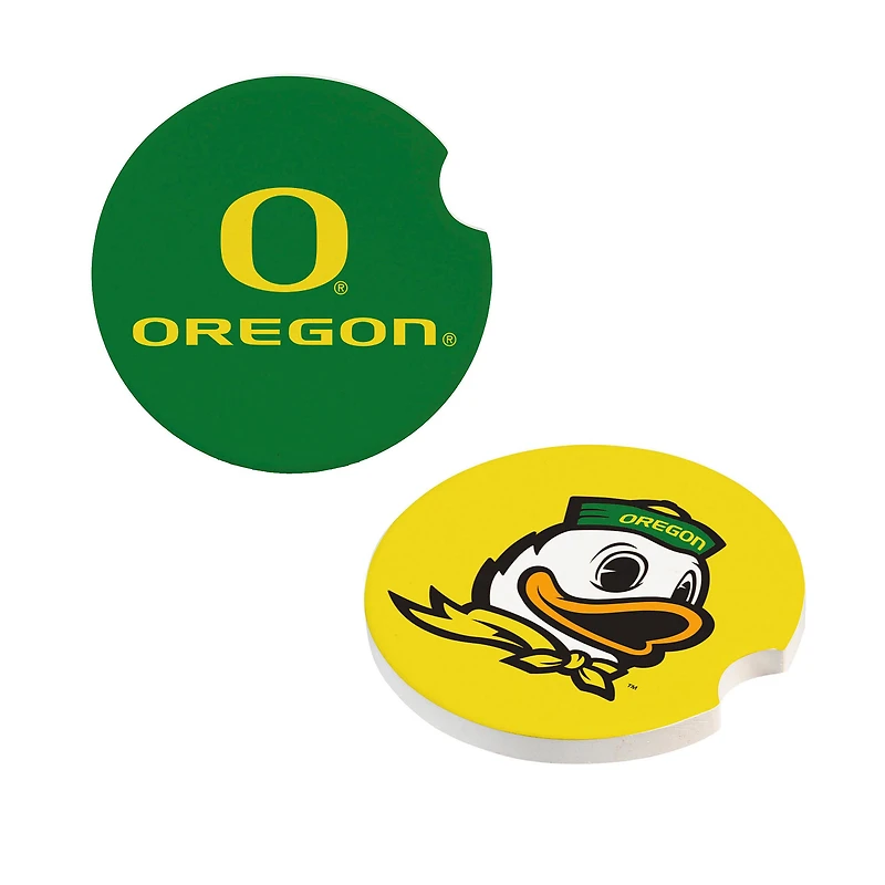 Oregon Ducks Ceramic Car Coaster Four-Piece Set