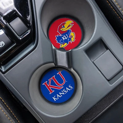 Kansas Jayhawks Ceramic Car Coaster Four-Piece Set