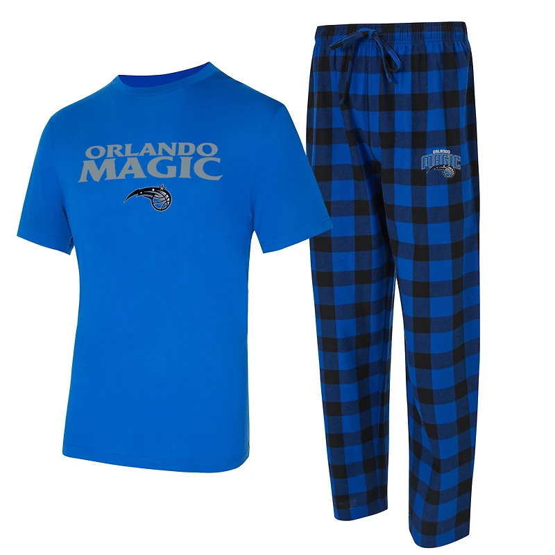Men's Concepts Sport Blue/Black Orlando Magic Avondale T-Shirt & Flannel Pants Set