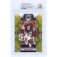 Steve Young San Francisco 49ers Autographed 2023 Panini Mosaic No Huddle Mosaic Gold White Ink #218 #/10 Beckett Fanatics Witnessed Authenticated Card