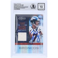 John Elway Denver Broncos Autographed 2012 Panini Certified Fabric of the Game Relic #25 #/199 Beckett Fanatics Witnessed Authenticated 10 Card